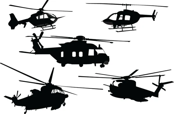 Colección de helicópteros — Archivo Imágenes Vectoriales