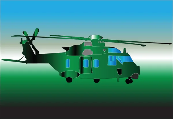 Katonai helikopter illusztráció — Stock Vector