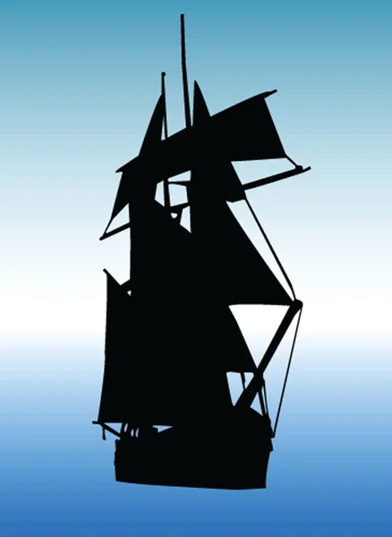 Segelschiff mit Hintergrund — Stockvektor