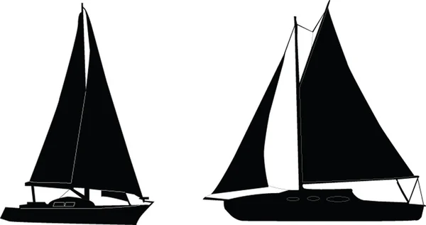 Zwei Segelboote — Stockvektor
