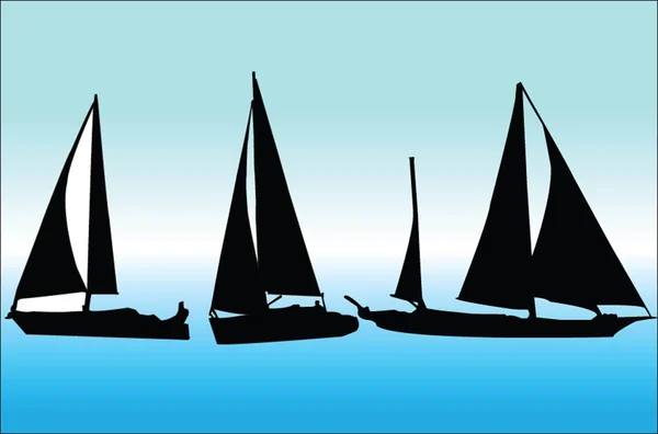 Yelkenli tekne koleksiyonu — Stok Vektör