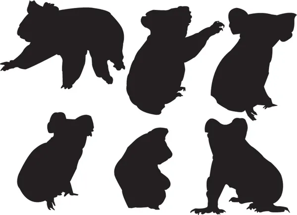 Koala silhouet collectie — Stockvector