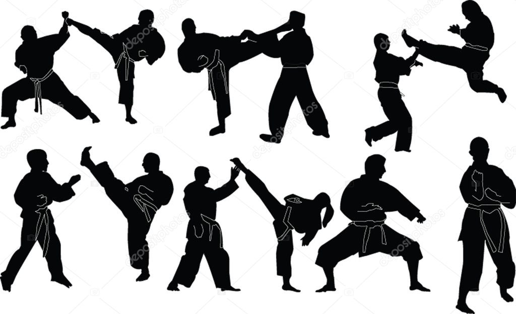 Karate silhouette collection