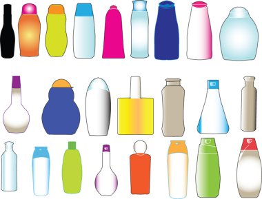 Bottle for shampoo collection clipart