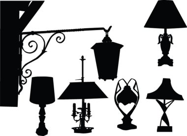 Lamps silhouette clipart