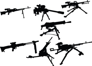 Machine gun collection clipart