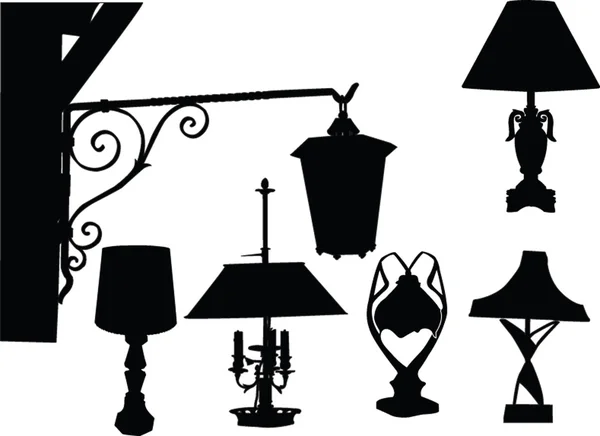 Lampes Silhouette — Image vectorielle