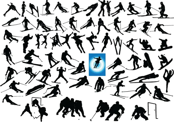 Mélange collection sport d'hiver — Image vectorielle