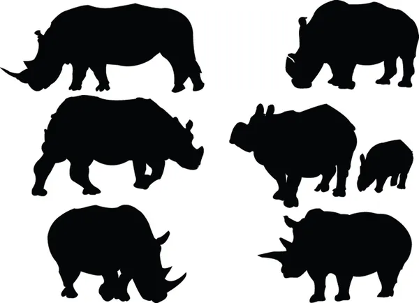 Коллекция носорогов — стоковый вектор