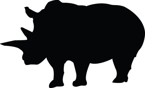 Silhouette rhinocéros — Image vectorielle