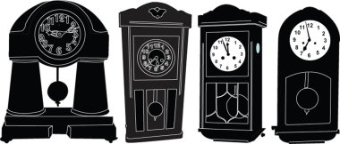 Chiming clocks collection clipart