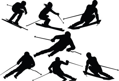 Skiing collection clipart