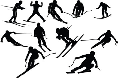 Skiing collection clipart