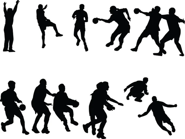 Handball silhouette collection — Stock Vector