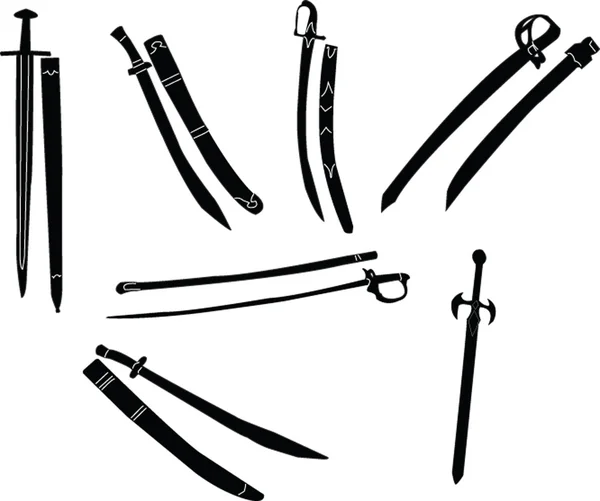 Кавалерійський меч і колекція мечів — стоковий вектор