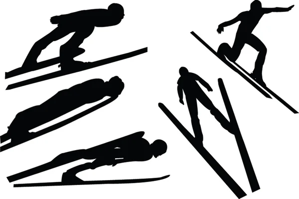 滑雪跳跃集合 — 图库矢量图片
