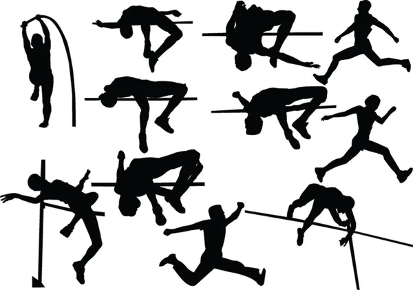 Colección de salto atlético — Archivo Imágenes Vectoriales