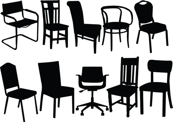 Sammlung von Stuhlillustrationen — Stockvektor