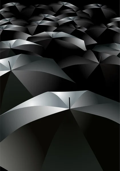 Umbrellas brollys crowd rain — Stock Vector