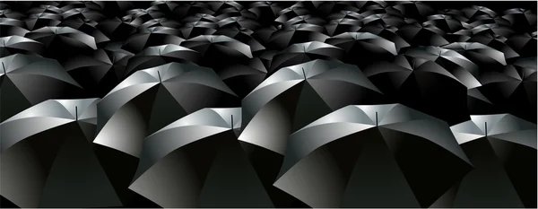 Parapluies brollys foule pluie — Image vectorielle