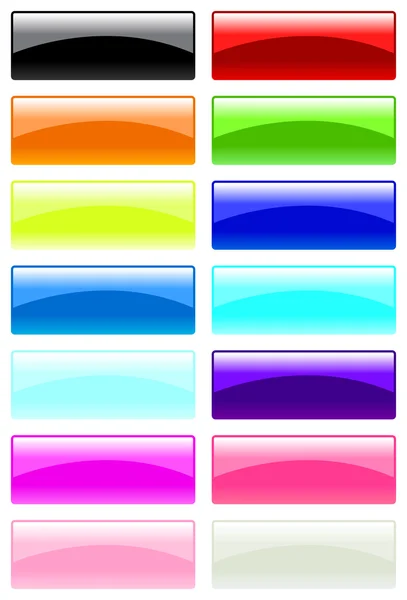 Boutons rectangulaires en verre — Image vectorielle