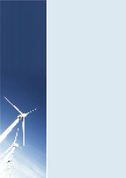 Turbinas eólicas de medio tono — Vector de stock