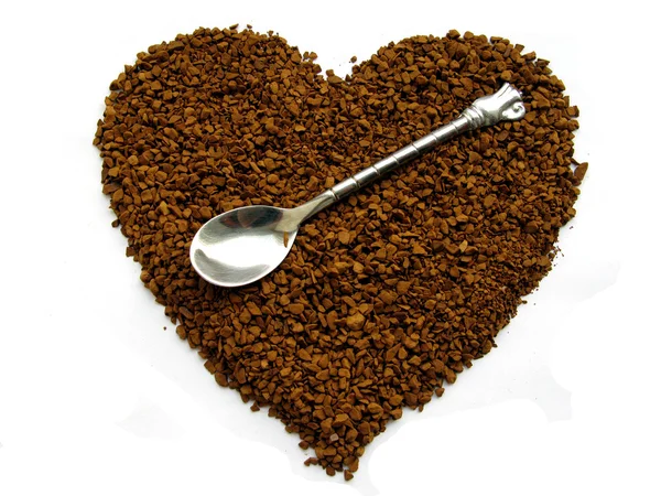 Coffee in the form of heart. — Stock Photo, Image