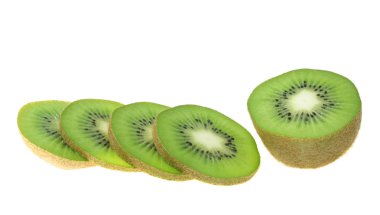 Half kiwi, isolated.