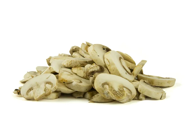 Sliced champignon mushrooms — Stock Photo, Image
