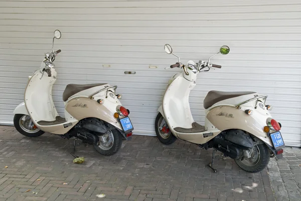 stock image Two parked scooters