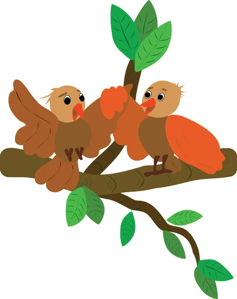 Les bébés oiseaux — Image vectorielle
