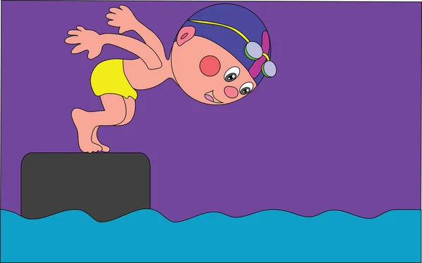 Il nuotatore — Vettoriale Stock