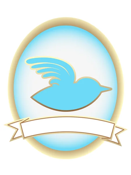 Талисман овального знака "Синяя птица" — стоковый вектор