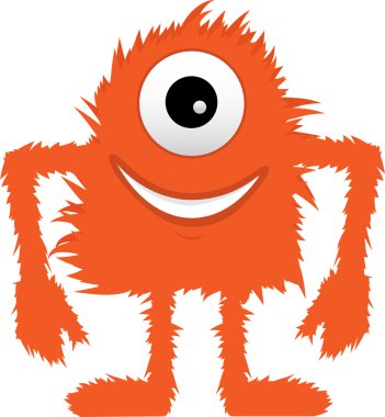 Furry Monster Waving clipart