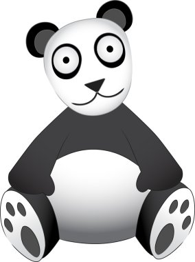 Panda Bear sitting clipart