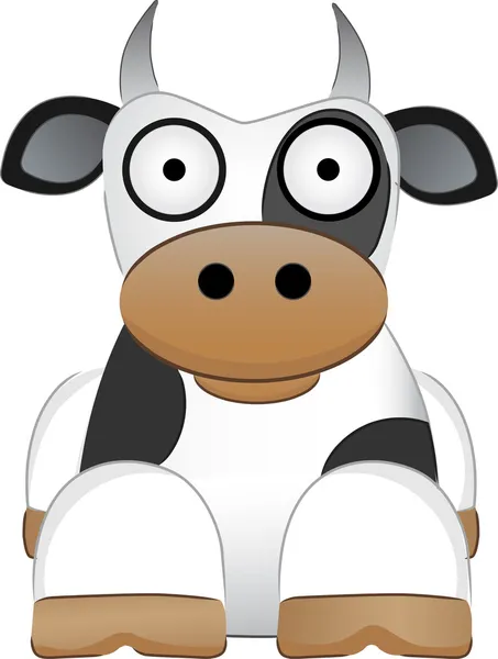 Vaca dos desenhos animados com olhos grandes - Novo chinês — Vetor de Stock