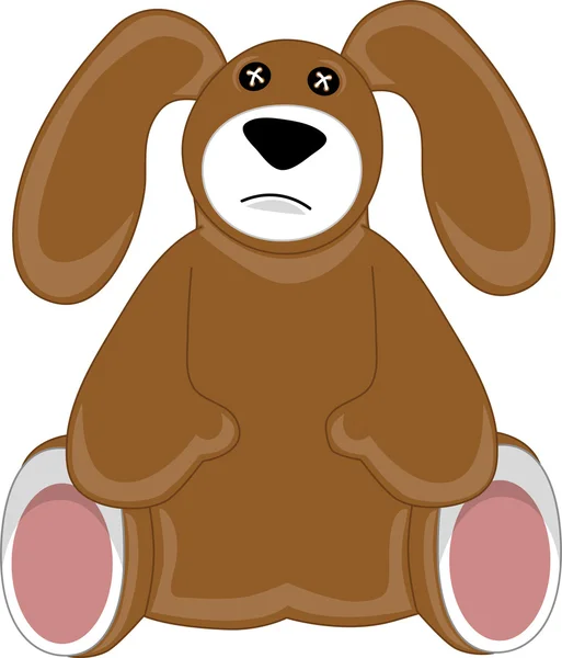 Sad Puppy Dog Stuffed Animal — Stock Vector