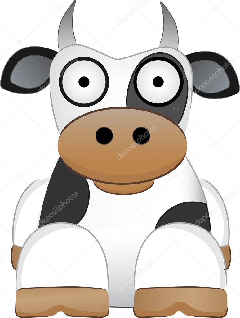 Cartoon Cow With Big Eyes - Chinese New Stock Vector Image by ©mheldvector  #2113327
