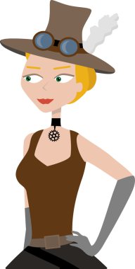 Beautiful Victorian Steampunk Woman clipart