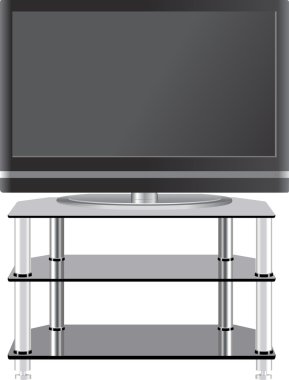 Flat Panel Television On Modern Tv Stand clipart