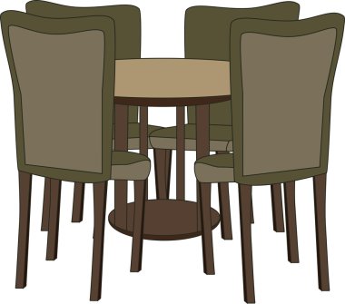 Table with four chairs clipart