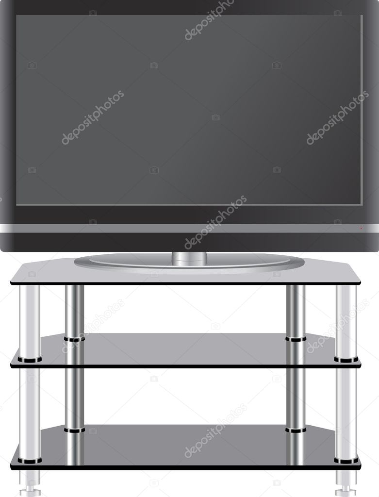 Flat Panel Television On Modern Tv Stand