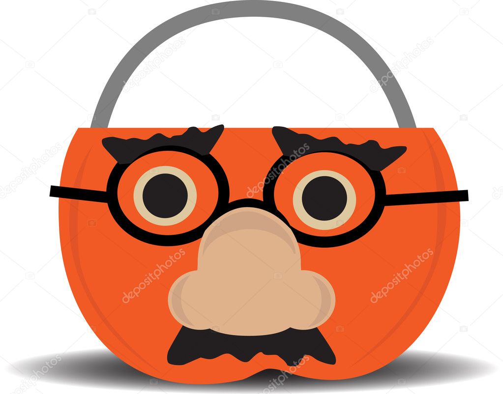 Pumpkin Candy Holder Wearing Disguise