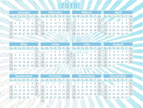 明るい青カレンダー 2010年 12 月 — ストックベクタ