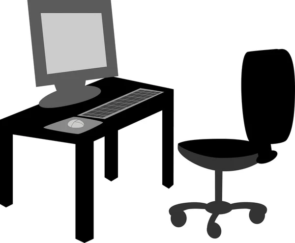 stock vector Office desk with chair