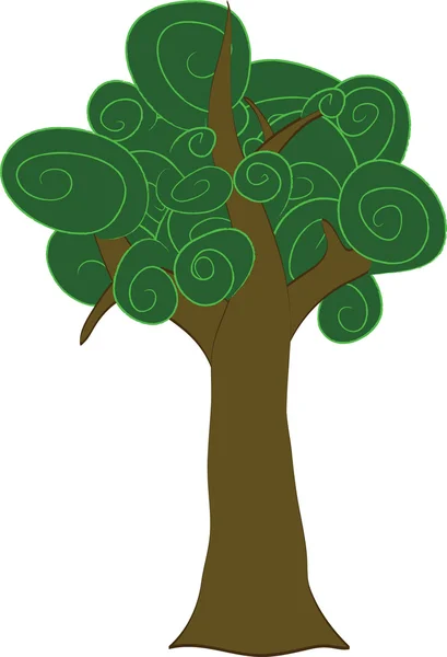 Desenhos animados Chunky Swirl Tree — Vetor de Stock