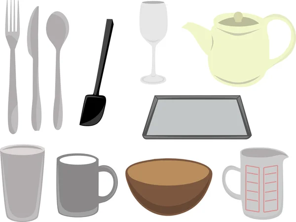Vector kitchen utensils — Stock Vector