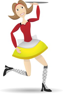Cocktail Waitress on the move clipart