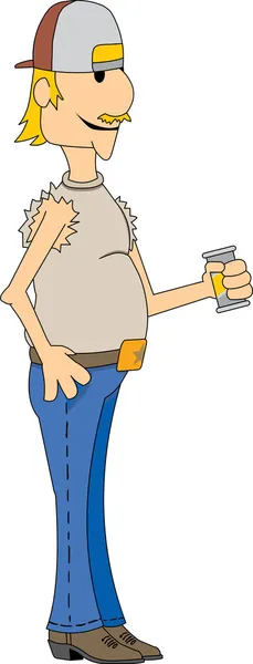Camionneur Hillbilly homme en tenue de boire — Image vectorielle
