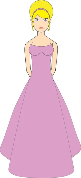 Prom Girl Or Bridesmaid — Stock Vector